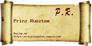 Prinz Rusztem névjegykártya